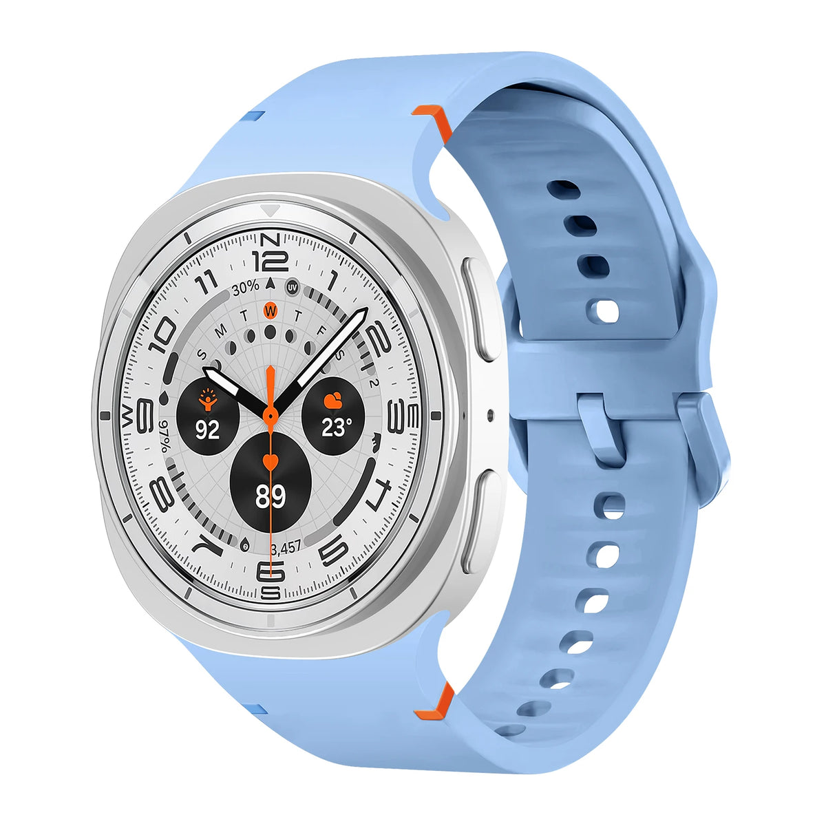 Smooth Silicone Everyday Band in Light Blue for Samsung Galaxy Watch8, Watch8 Classic and Watch9
