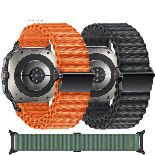 Samsung Galaxy Watch Ultra and Ultra 2 Ribbed Fabric Loop, Hook Closure