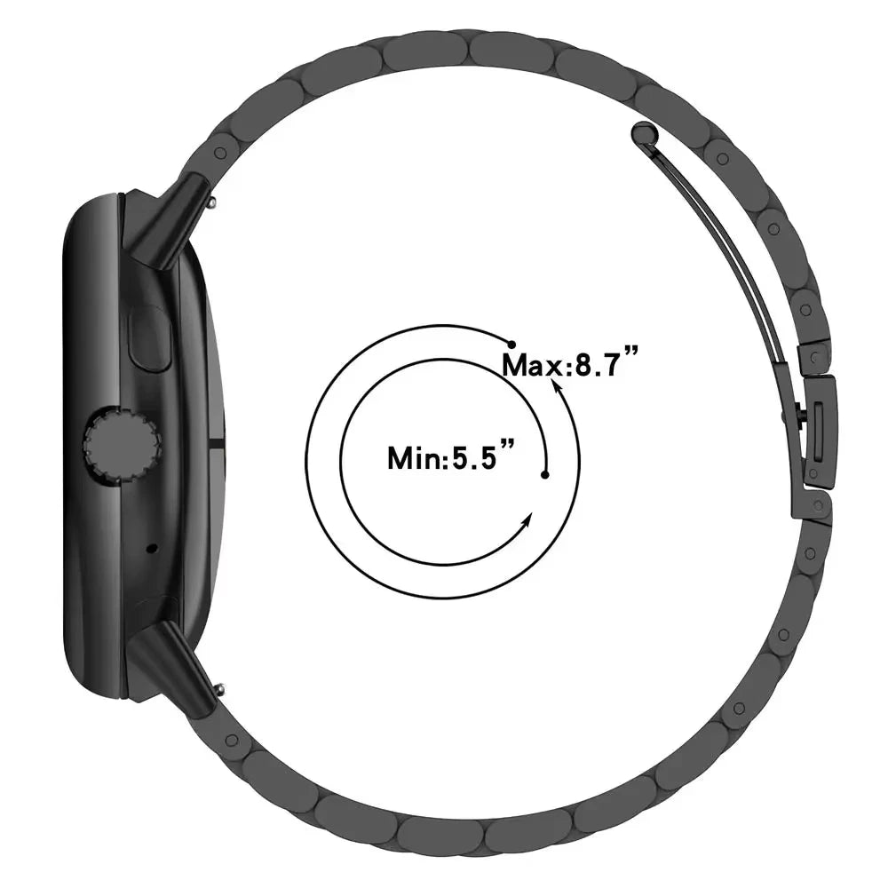 Steel link Pixel Watch bracelet wrist-size diagram