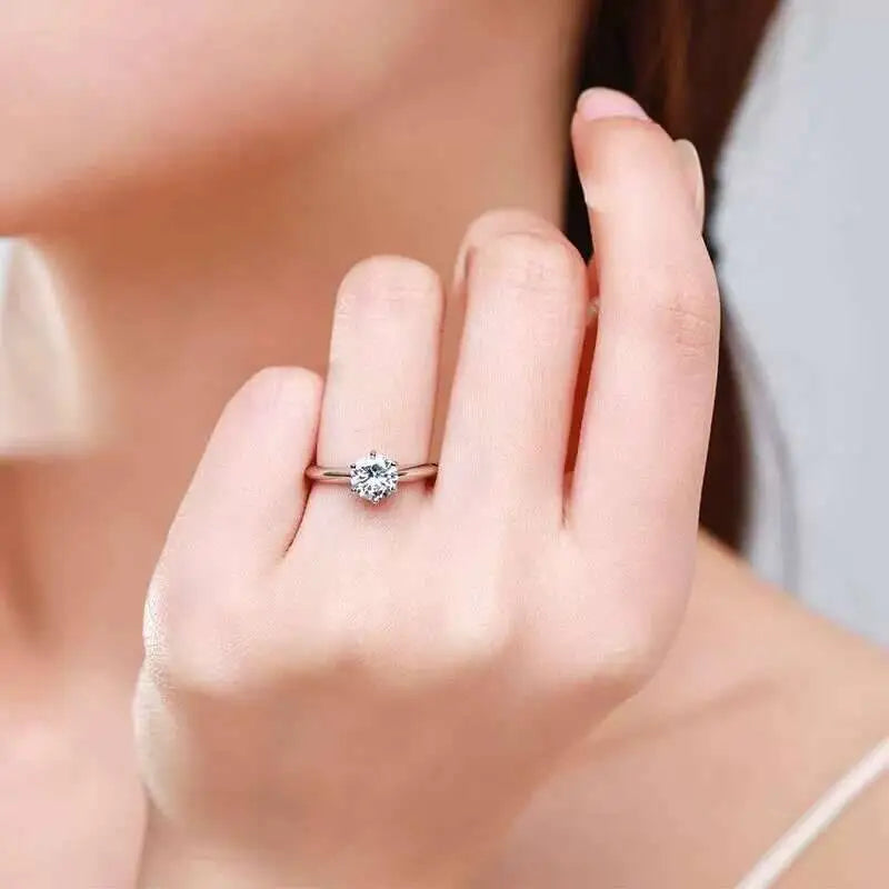Colored Moissanite Necklace, Hook Earrings & Ring Set — Ring worn