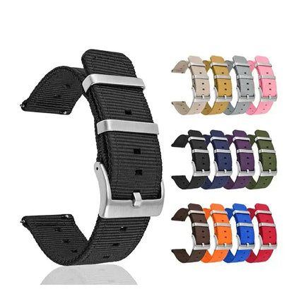 TicWatch Pro 5, Pro 3 & E3 Two-Piece Nylon Band, Twin Metal Keepers - photographed band and color options