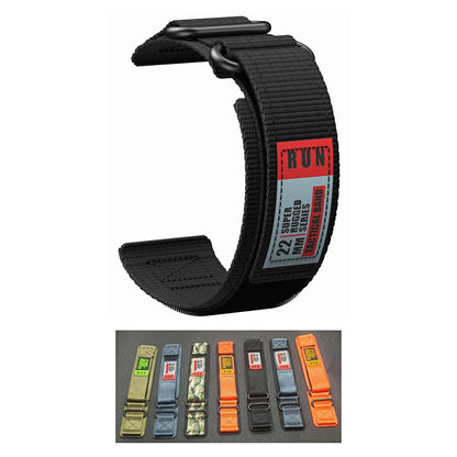 TicWatch Pro 5, Pro 3 & E3 RUN Nylon Hook-and-Loop Band - photographed band and color options