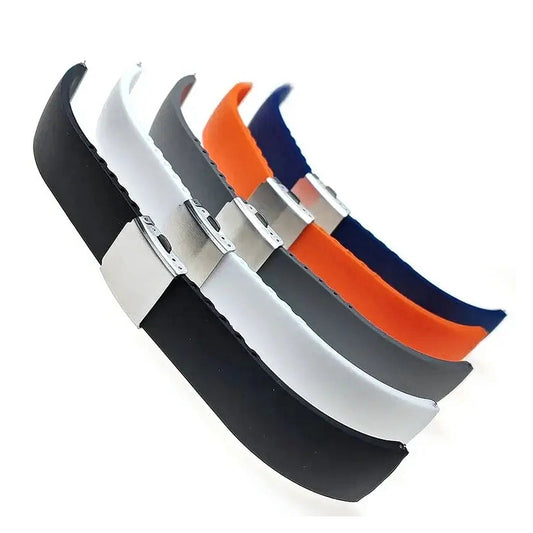 TicWatch Pro 5, Pro 3 & E3 Trim-to-Fit Silicone Band, Folding Clasp - photographed band and color options