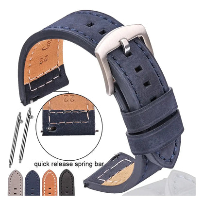 TicWatch Pro 5, Pro 3 & E3 Leather Band with Square Adjustment Holes - photographed band and color options